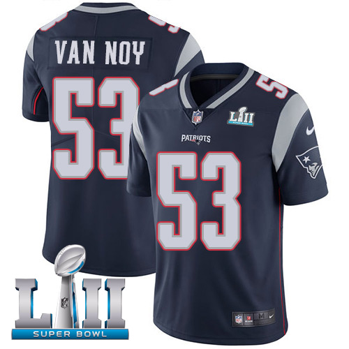 Nike Patriots #53 Kyle Van Noy Navy Blue Team Color Super Bowl LII Men's Stitched NFL Vapor Untouchable Limited Jersey